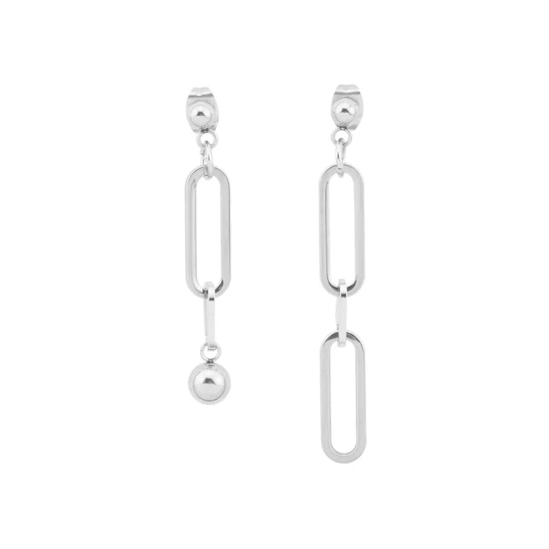 

Steampunk Irregular Paper Clip Chain Earrings Hip Hop Trend Simple Asymmetric Geometric Metal Earrings Jewelry AccessoriesGifts