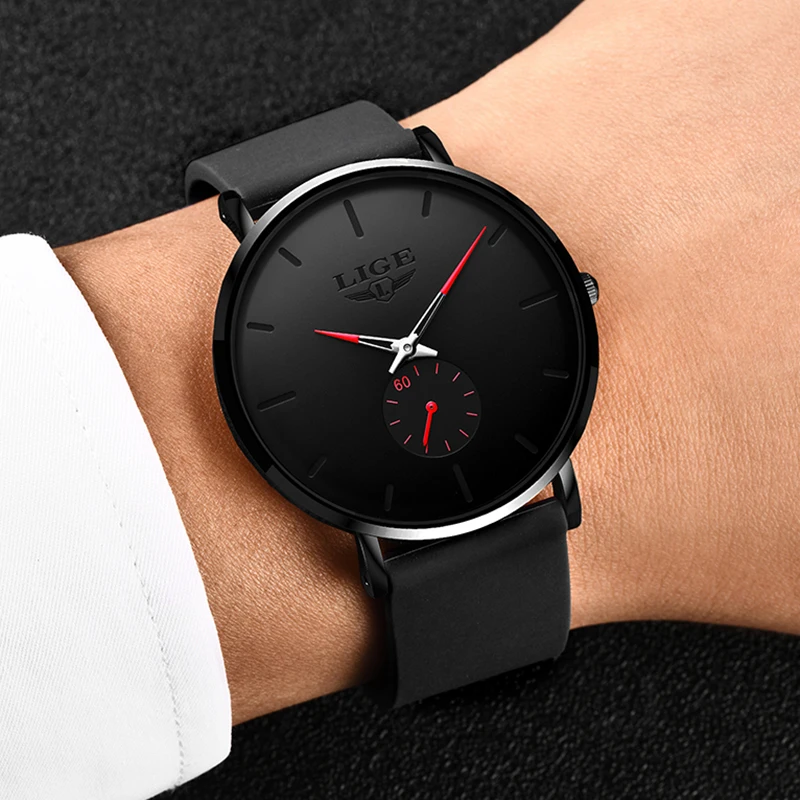 2020LIGE New Silicone Watches Mens Casual Fashion Sport Waterproof Clock Top Brand Luxury Quartz Men Watch Relogio Masculino+Box | Наручные