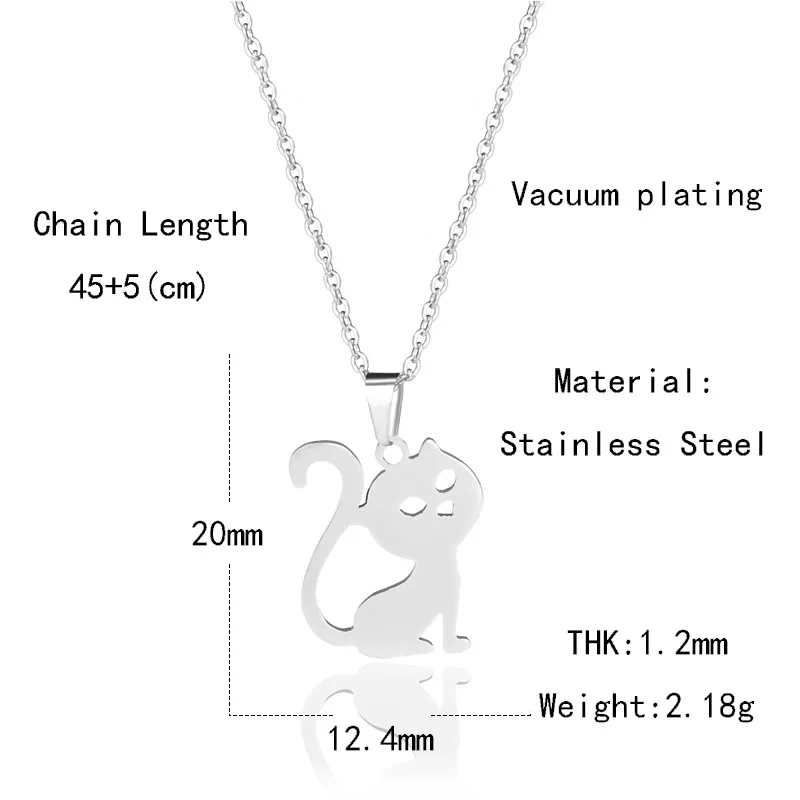 

Simple Stainless Steel Necklace Cute Cat Star Moon Heart Pendent Necklaces For Charm Women Birthday Party Fashion Jewelry Gifts