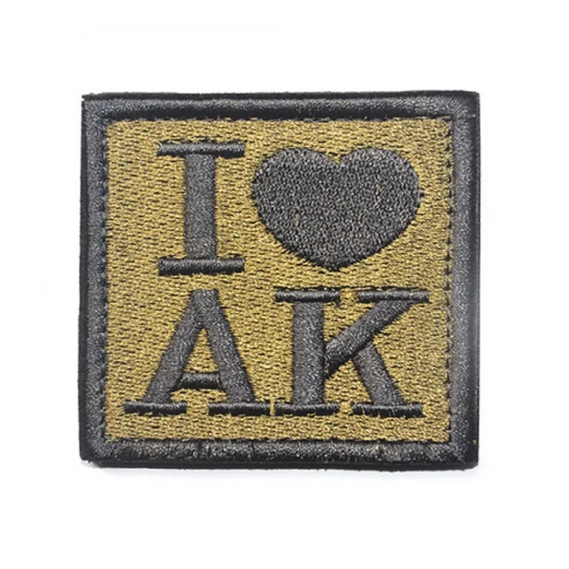 Ak47 АК 47 Калашникова кринков классический патч я люблю АК пистолет оружие Калашников русский тактический боевой дух SWAT нашивка, значок, аппликация - Цвет: I LOVE AK