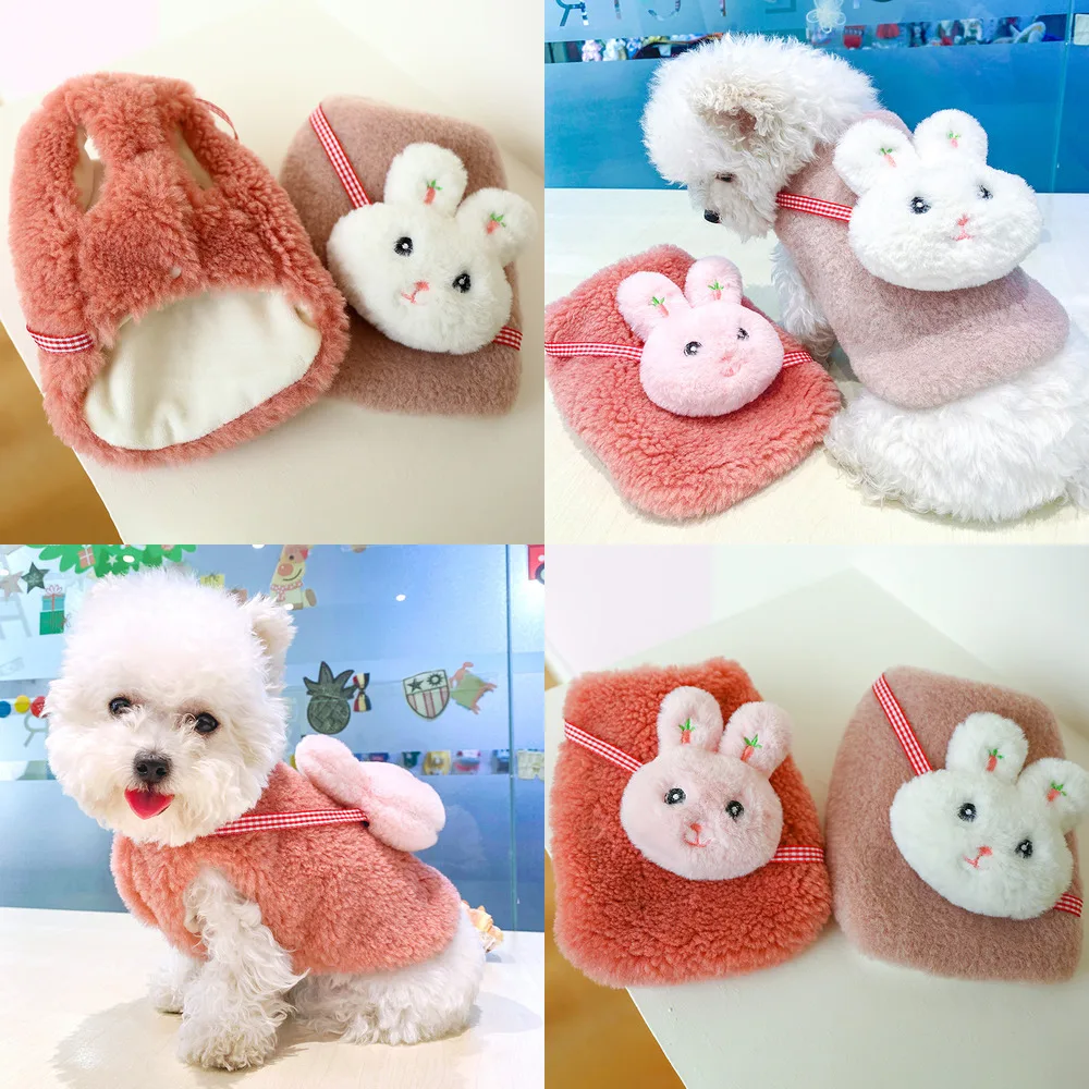 Winter Pet Outfit Garment Cute Rabbit Dog Clothes Coat Vest Puppy Costumes Yorkshire Pomeranian Poodle Bichon Dachshund Clothing