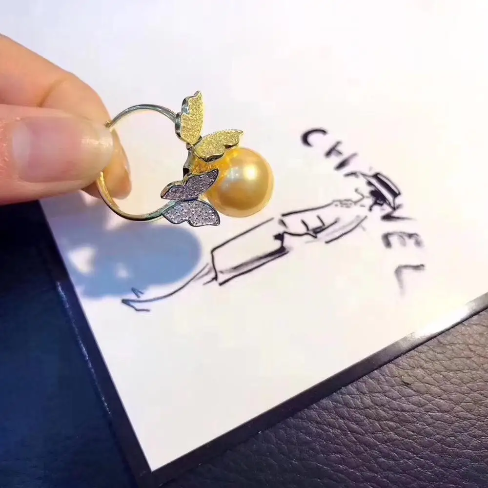 D321 жемчужное кольцо изящное ювелирное изделие серебро 925 пробы натуральный 10-11 мм