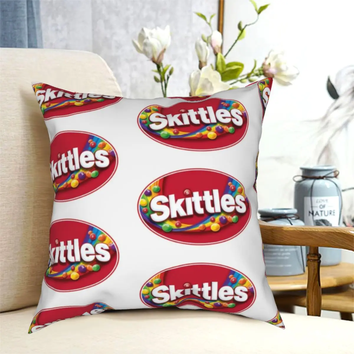 

Skittles Милая Конфетница фотография Декоративная Подушка Чехол домашняя квадратная 40x40 см