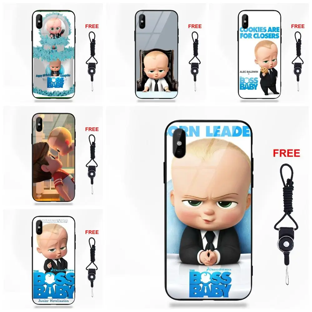 Movie The Boss Baby Мягкий ТПУ оправа закаленное стекло Чехлы для мобильных телефонов Apple