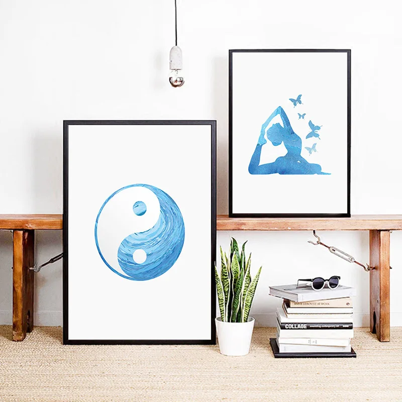 Zen Taiji арт в стиле минимализма холст постер для йоги настенное изображение с