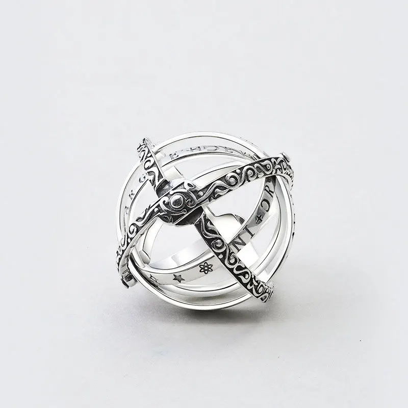 Винтажные кольца ручной работы из сплава с астрономической сферией купонное