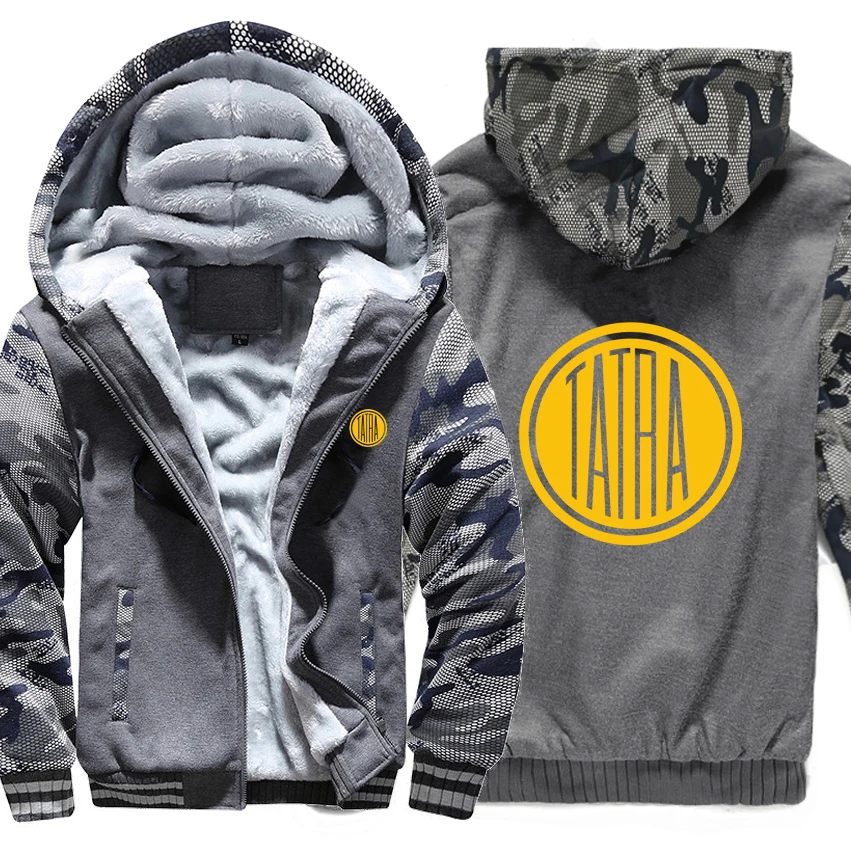 

Tatra Trucks Hoodies Winter Camouflage Sleeve Jacket Men Fleece Tatra Sweatshirts