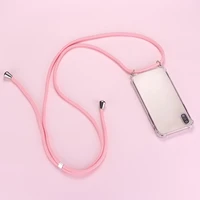 luxury lanyard silicone phone case for iphone 12 11 pro max se xsmax xr xs x 8 7 6 plus protection cover