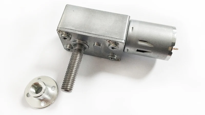 High Torque Worm Gear Motor 8mm*33mm Output Screw Shaft with Flange DC 6v 12v 24v 2RPM to 150 RPM Metal Gearmotors | Обустройство