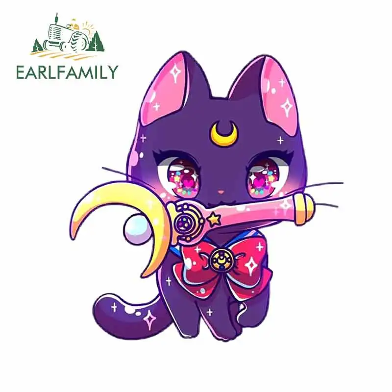 EARLFAMILY 13 см x 12 3 для Сейлор Мун Кот Автомобильная Наклейка Бампер Окно виниловая