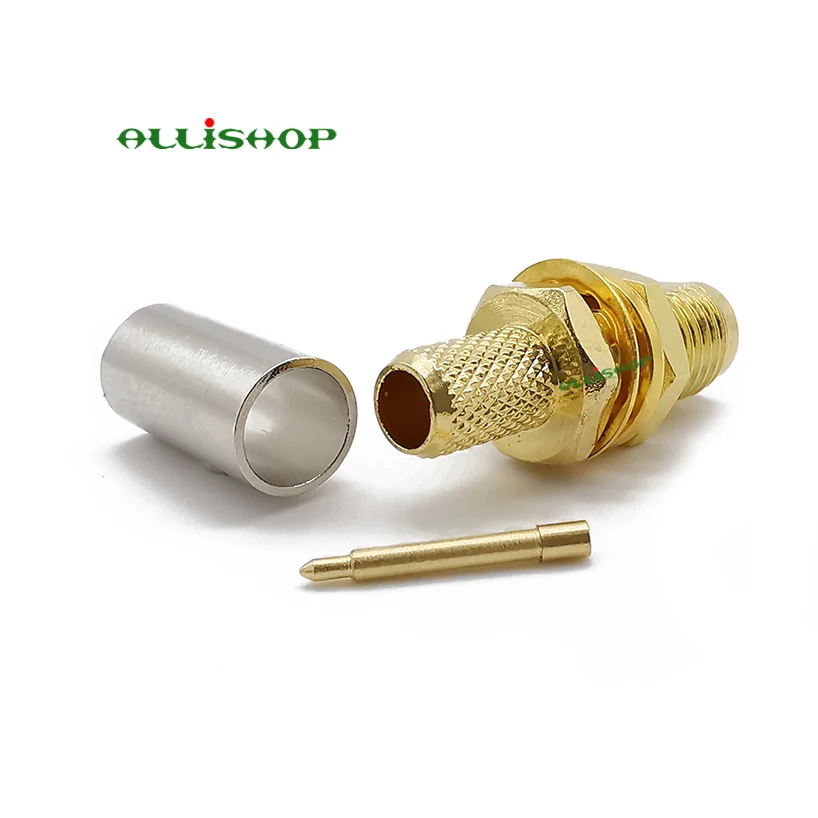 2 шт. радиочастотный соединитель RP SMA гнездовой штырьковый обжимной RG58 RG142 LMR195 RG400