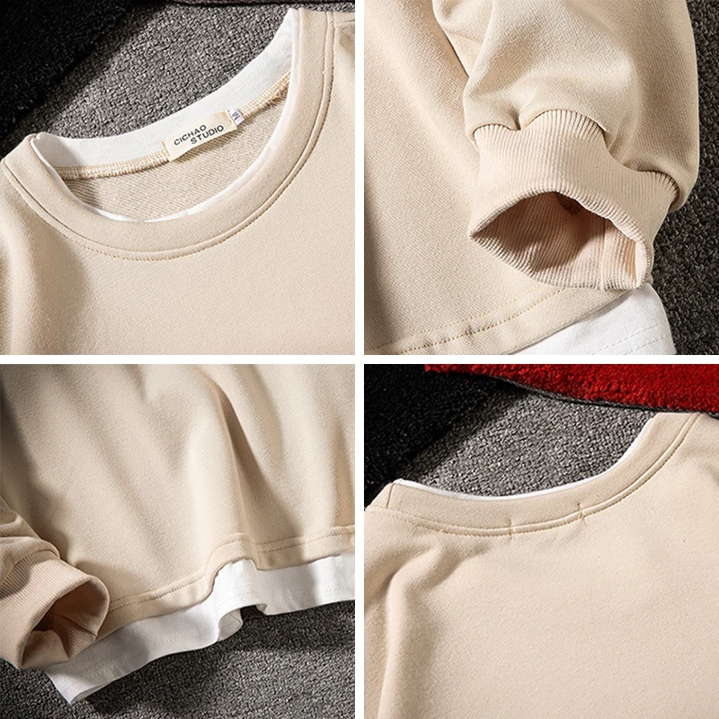 Свитшот мужской/женский однотонный в стиле оверсайз Повседневная Уличная одежда