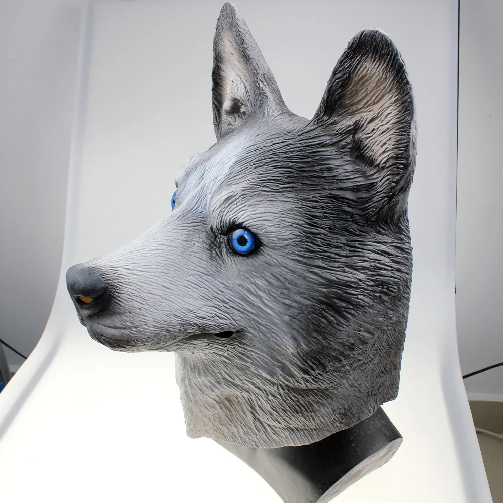 Латексная Маска на всю голову в виде животного Костюм Волка для собаки нарядное