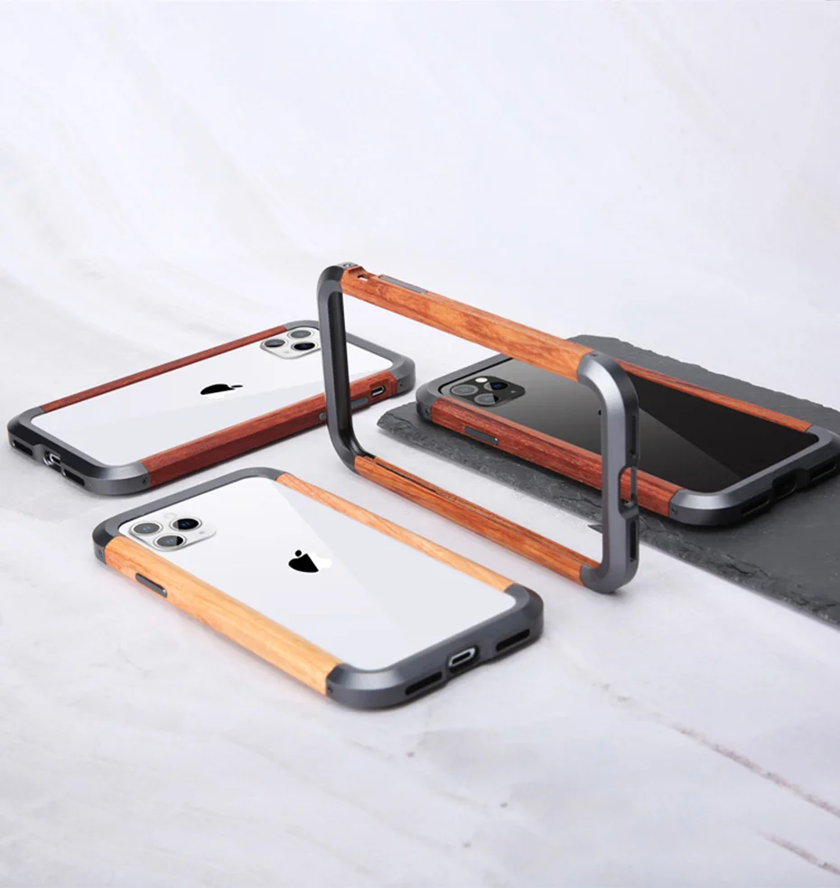 OATSBASF для iPhone 11 XR 11pro Железный деревянный каркас металлический защитный чехол для iPhone 11 pro max чехол простой индивидуальный металлический бампер