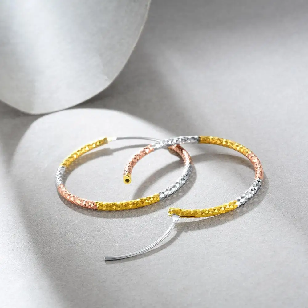 E Jewelry серьги-кольца из стерлингового серебра 925 пробы для женщин 18 К покрытые