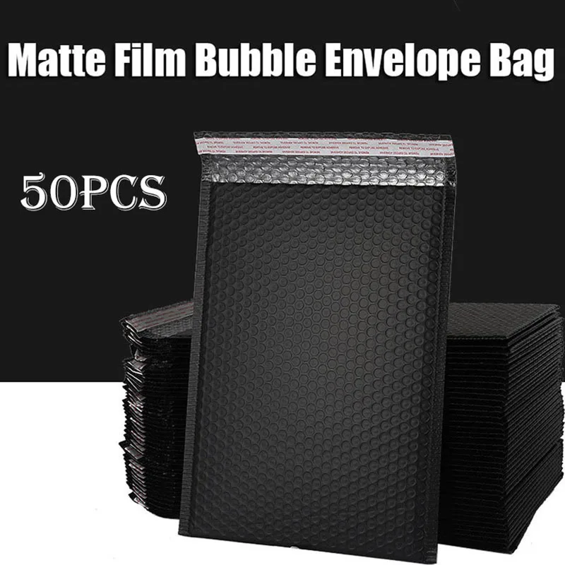 New 50pcs Black Pearl Envelope Bag For Bubble Envelope Mailer Office Packaging Padded Envelopes For Self Bag Gift Packaging