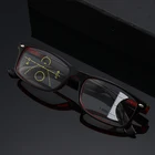 Ретро антибликовыми свойствами светильник прогрессивные многоцелевые очки для чтения смарт зум пресбиопические очки для Для мужчин Для женщин Для мужчин диоптрий + 1,0 до 3,5