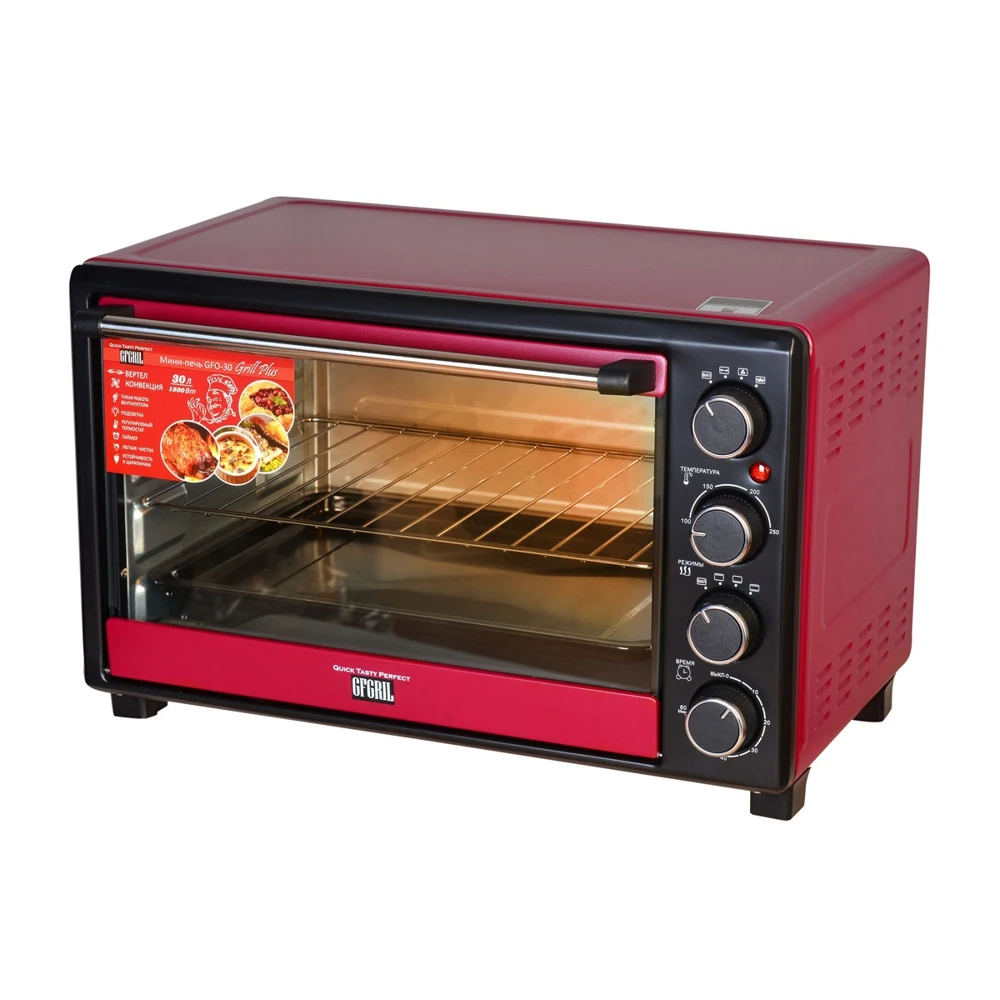 Мини-печь GFGRIL GFO-30 Grill Plus красный | Бытовая техника
