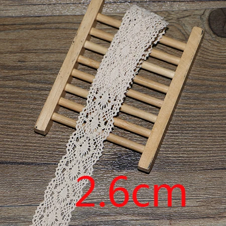 2.6cm 5yards 2-6 см, 5 ярдов, бежевое кружево высокого качества, хлопковое кружево, шитье, домашний интерьер, аксессуары для одежды, материал для рукоделия - Цвет: 2.6cm 5yards