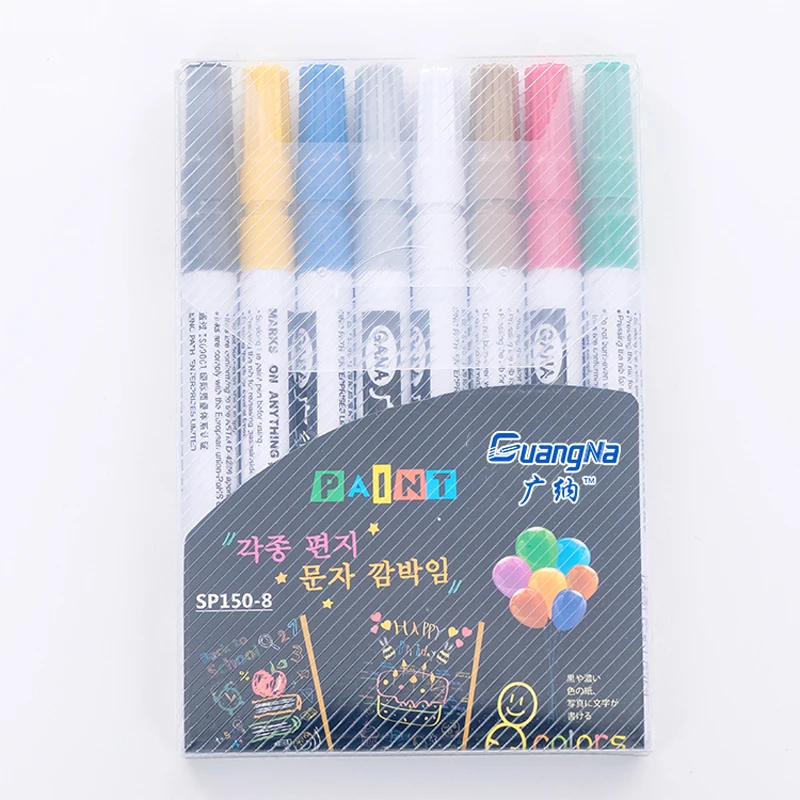 

Набор художественных маркеров 8 цветов, маркеры для рисования автомобильных шин, ручки для рисования, альбом «сделай сам», граффити, черные ...