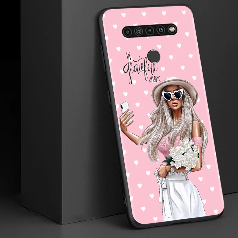 

Woman Girl Mom Baby for LG G8 G8S G8X V30 V35 V40 V50 V60 ThinQ Q60 K40 K50 K51 K61 K71 K92 K62 Soft Black Phone Case