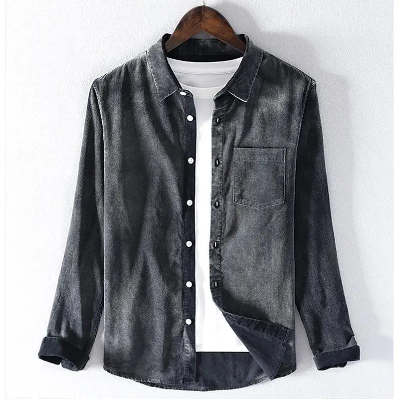 

100% Cotton 2020 New Men's Long Sleeve Flannel Shirt Casual Chemise Homme Tops Fashion Vintage Clothing Male Shirts M-3XL