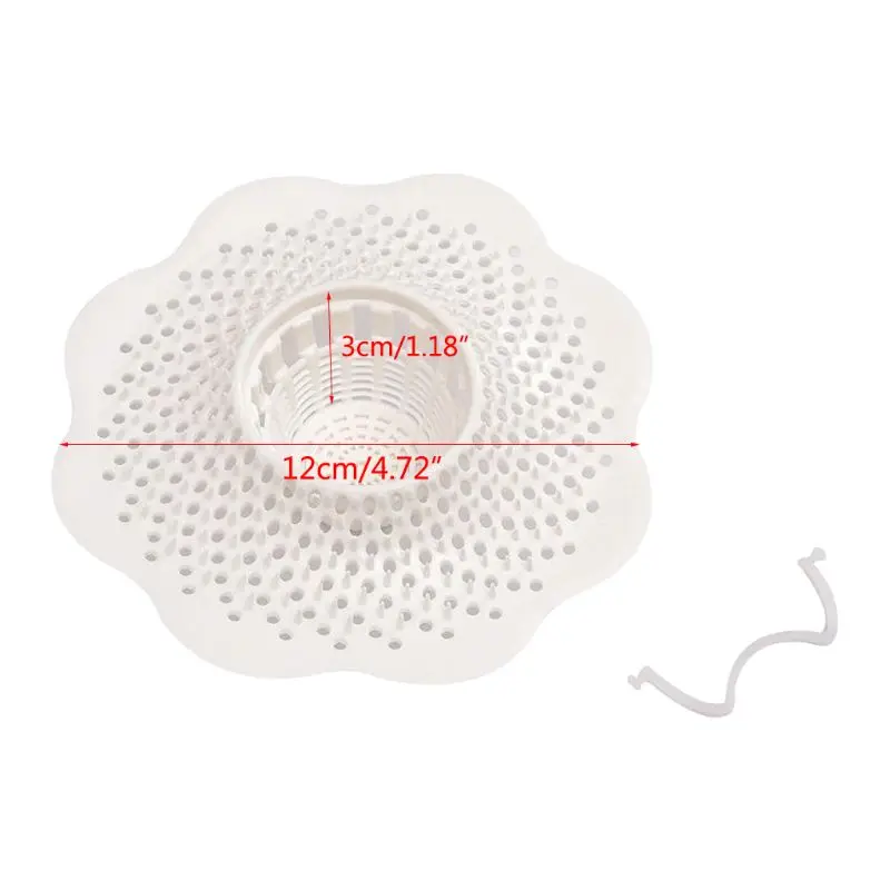 

White Flower Shaped Bathtub Floor Drain PVC Hair Catcher for Kitchen Bathroom