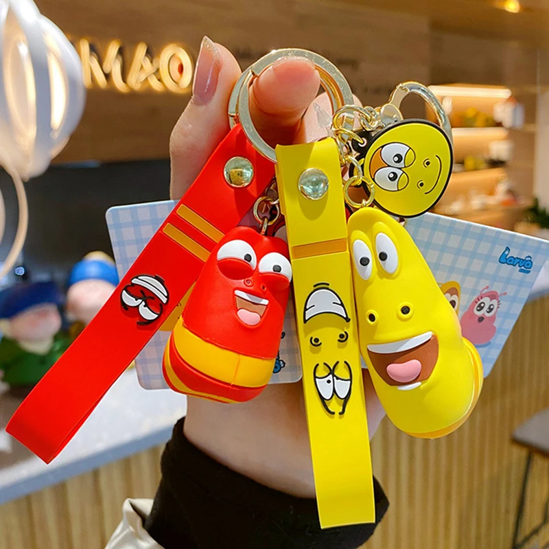 

Cartoon Hilarious Red Caterpillar Epoxy Key Chain For Keys Charm Cute Animal Animation Keyring Car Key Bag Pendant Women Gift