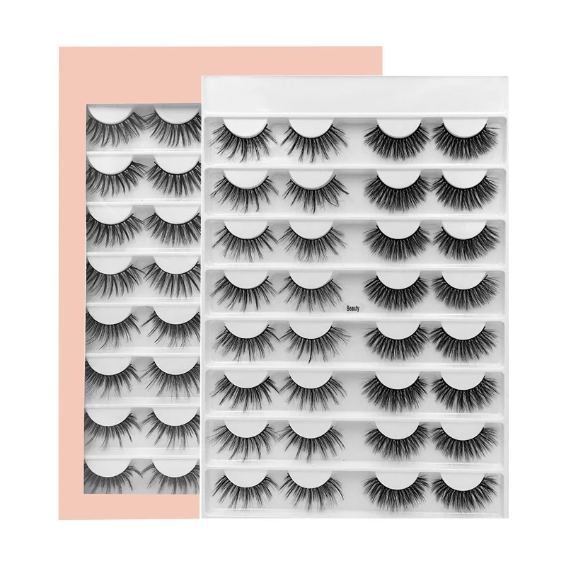 

10 Packs 3D Faux Mink Lashes Natural False Eyelashes Dramatic Fake Lashes Makeup Eyelash Extension Silk Handmade Eyelashes