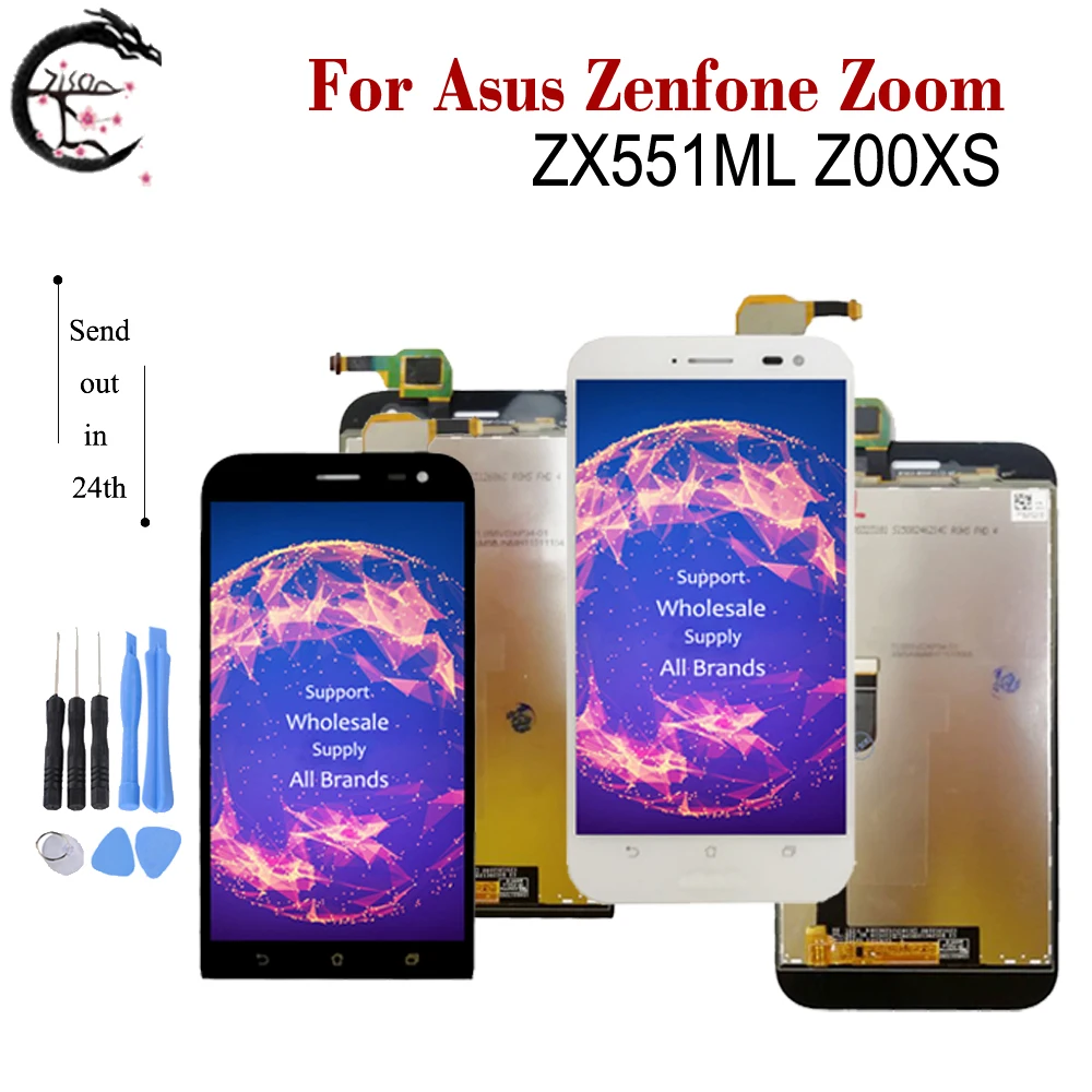 ЖК дисплей 5 дюйма с рамкой для Asus Zenfone Zoom ZX551ML Z00XS сенсорный экран цифровым