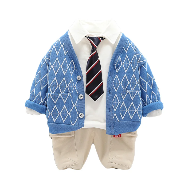 

HYLKIDHUOSE Baby Boys Clothing Sets 2021 Autumn Kids Clothes Casual Style Coats T Shirt Pants Toddler Infant Children Costume