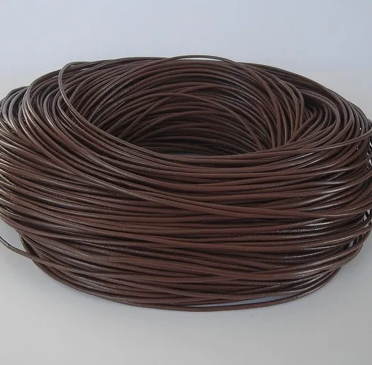 

Free shipping Wholesale Mixed Black Coffee 1.5mm real wax Round COW Genuine Leather Cord Bracelet Necklace Cord DIY for yth42