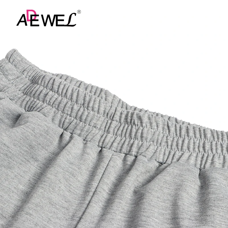 

ADEWEL Streetwear Black High Waisted Leg Pockets Casual Woman Pants Mujer Pantalones Solid Color Pantalon Femme Dresowe Damskie