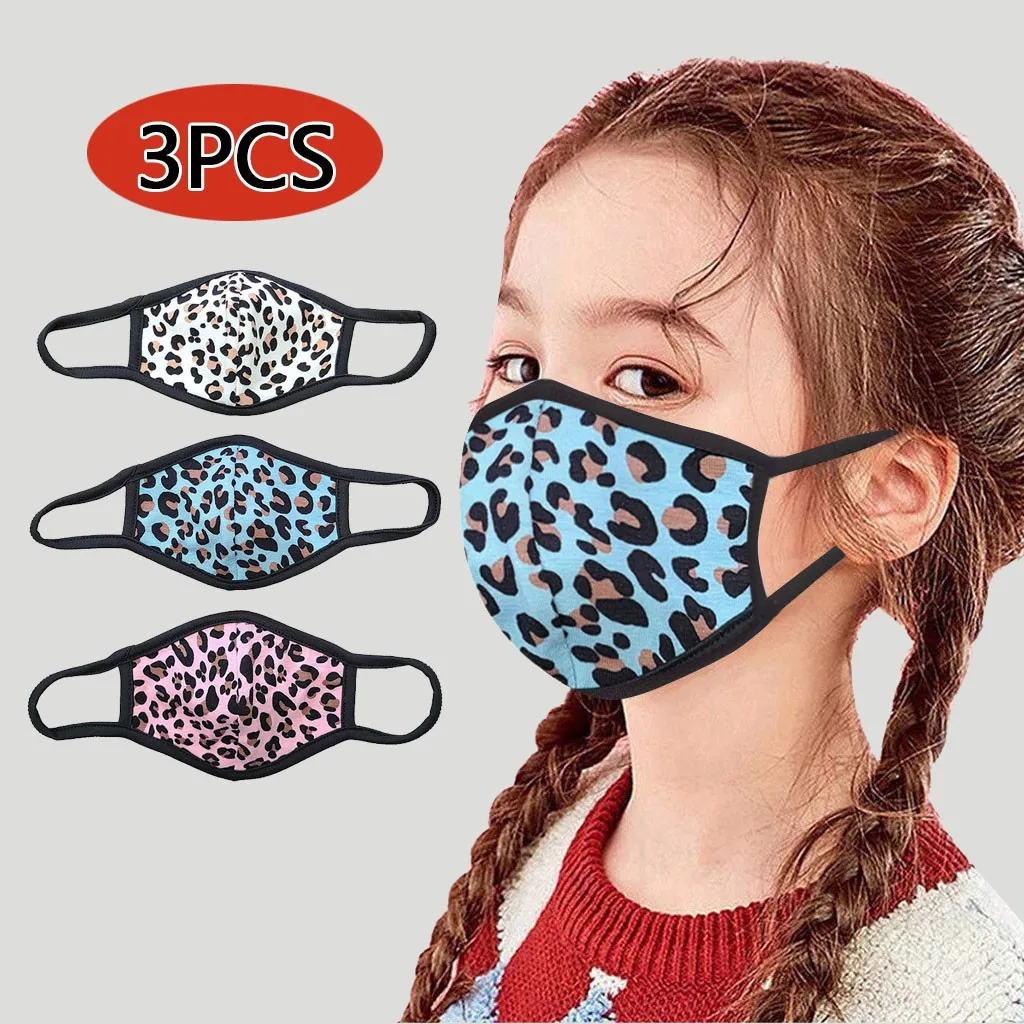 

3PC Kids Printed Masks Washable And Reusable Masks Printed Face Mask Breathable Cartoon Mask mascarilla reutilizable mask filter