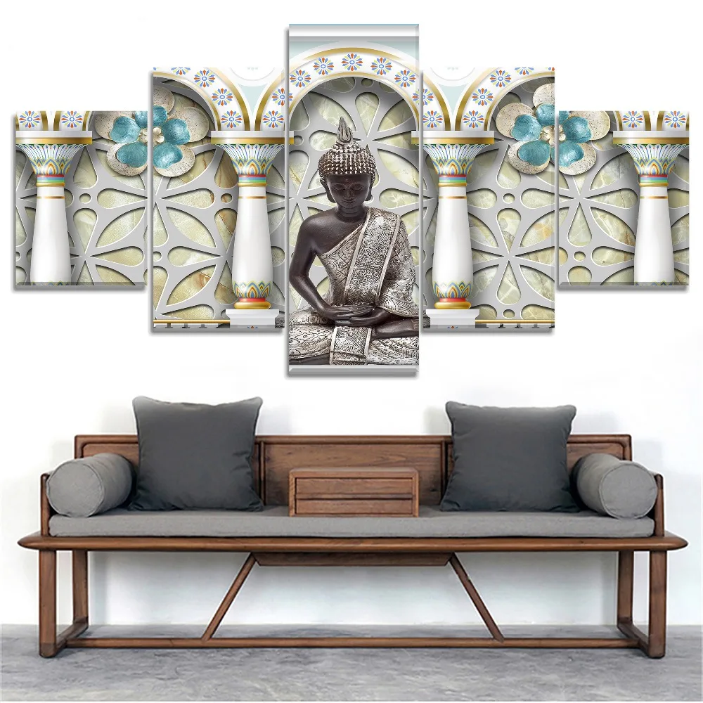 5 шт. холст Будда печать HD картина плакат для современной декоративной спальни