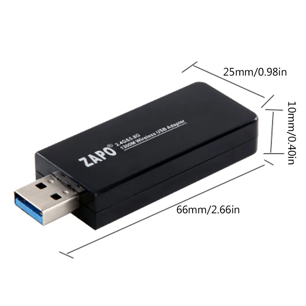 

W50B RTL8812BU 1200m Wireless Network Adapter Dual-band Dual-antenna Network Card Wireless Receiver Black