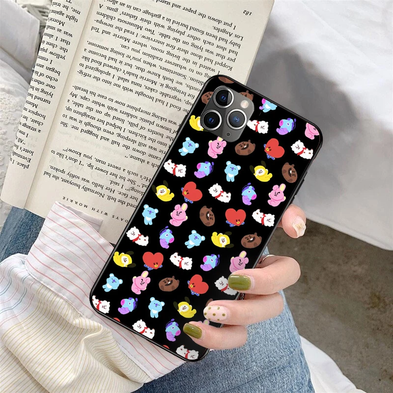 

Bangtan Love cartoon heart hot selling Phone Case For Iphone XR X 8 7 6 plus Fashion Cute Cover Apple XS 11 Pro Max SE2020