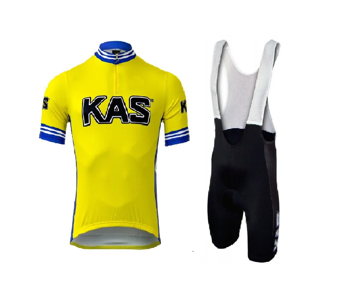 

LASER CUT KAS TEAM Retro Classic Men's Cycling Jersey Short Sleeve Bicycle Clothing With Bib Shorts Ropa Ciclismo