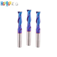 end mill 2flutes hrc65 with 100mm carbide alloy extended straight shank nano blue tungsten steel metal lathe end mills