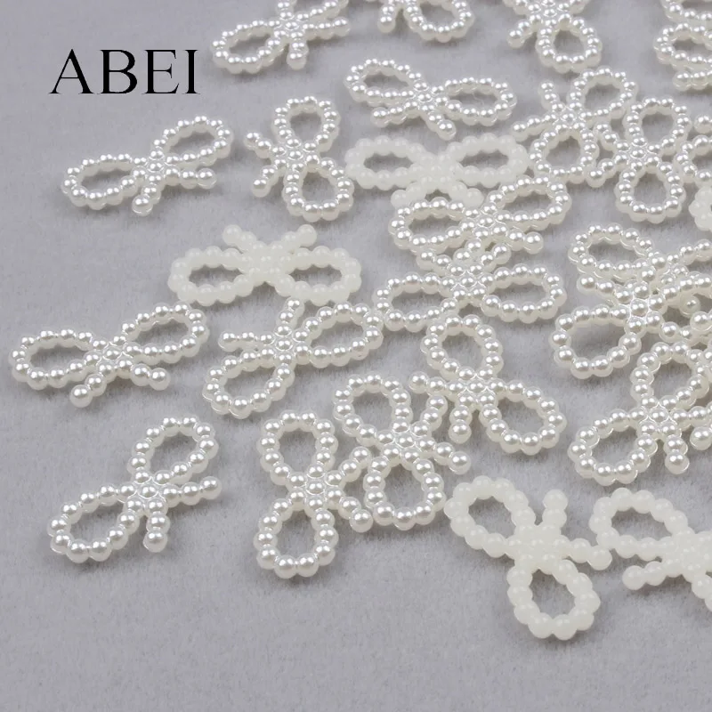 Бусины из АБС пластика с бусинами на бантиком 200 шт.|Бусины для одежды| |