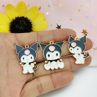 10pcs diy alloy dripping oil jewelry accessories cartoon character skull little devil pendant earrings necklace pendant material