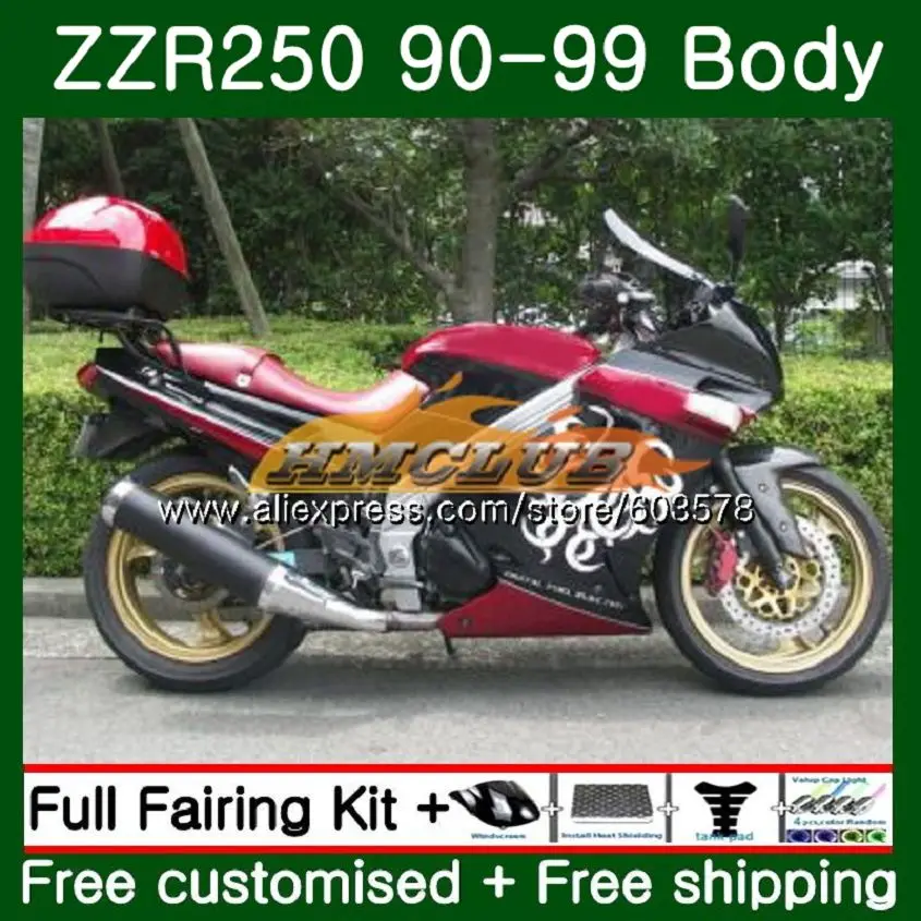 

Body For KAWASAKI ZZR-250 90 91 92 93 94 99 1990 Dark red 103CL.42 ZZR 250 90-99 ZZR250 1991 1992 1993 1994 1999 Fairing