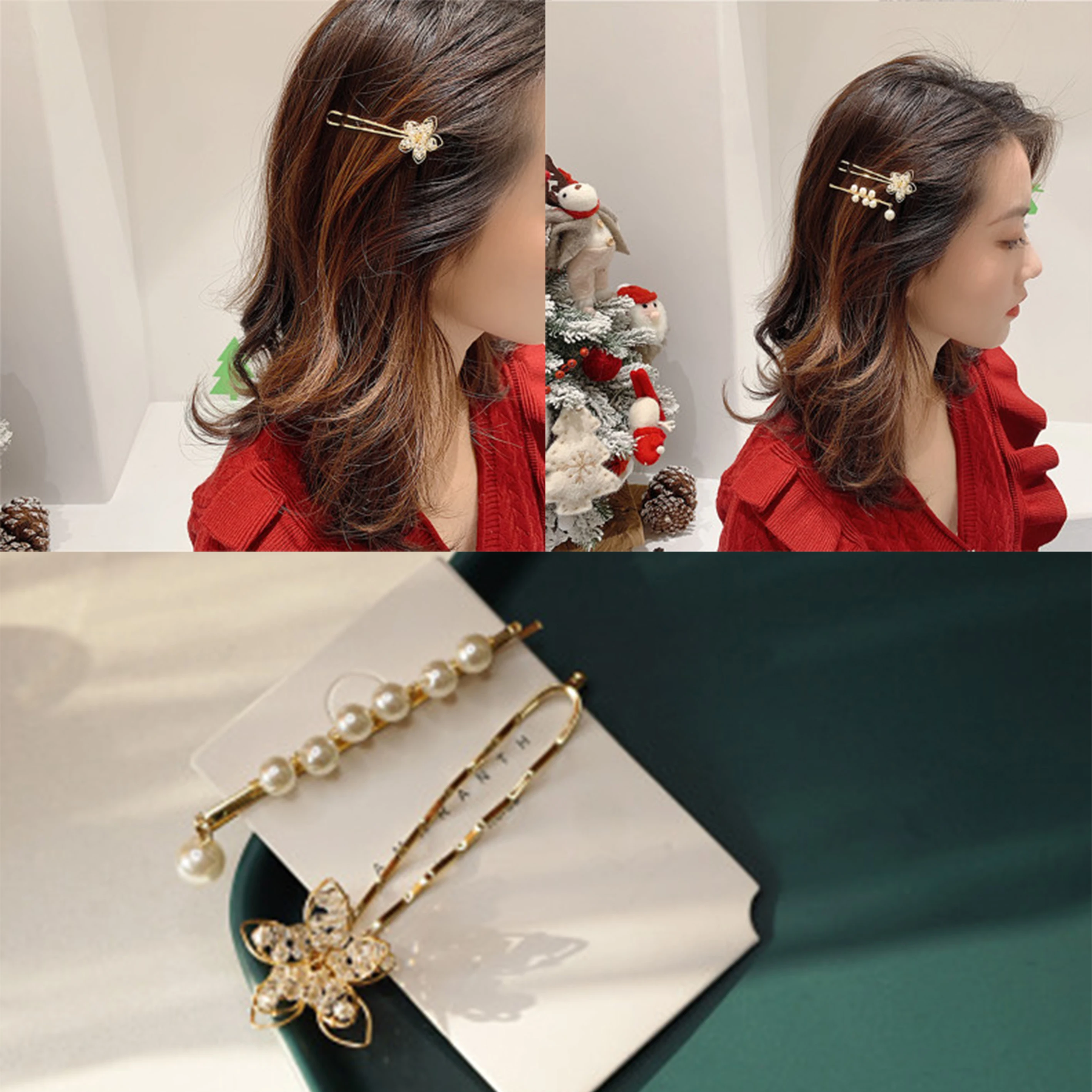 

Pearl Flower Word Retro Hair Hand-woven New