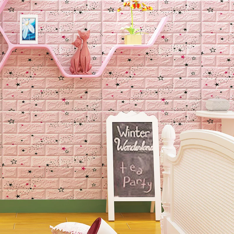 10 шт./компл. 3D обои с изображением кирпичной звезды самоклеящиеся