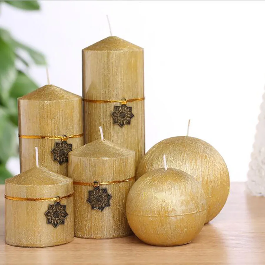 Длинные декоративные церковные свечи золотые на день рождения свадьбу Рождество