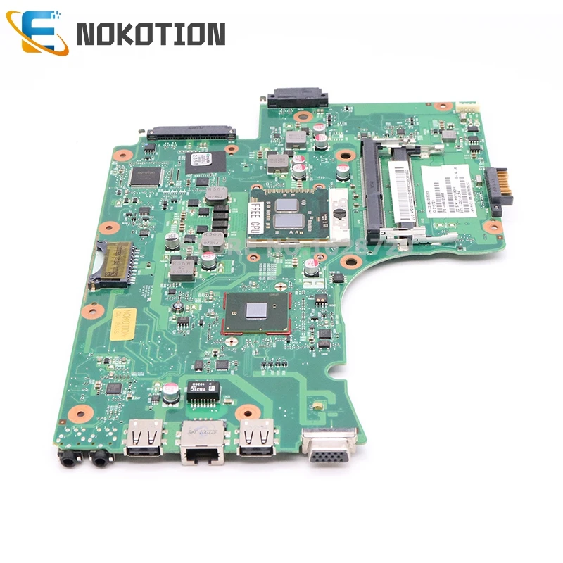 NOKOTION материнская плата для ноутбука Toshiba Satellite C655 C655D основная плата V000225000 6050A2355201-MB-A02 HM55 DDR3 Бесплатный процессор