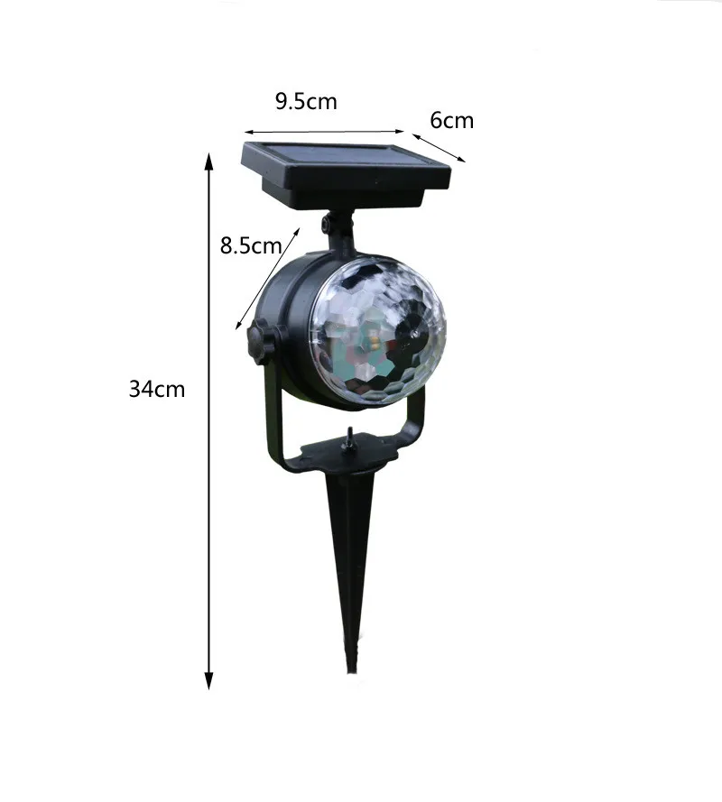 Solar Projection Lamp RGB Rotatable Crystal Magic Ball Christmas Disco Stage light Outdoor Lawn Landscape Pathway Yard Light | Лампы и