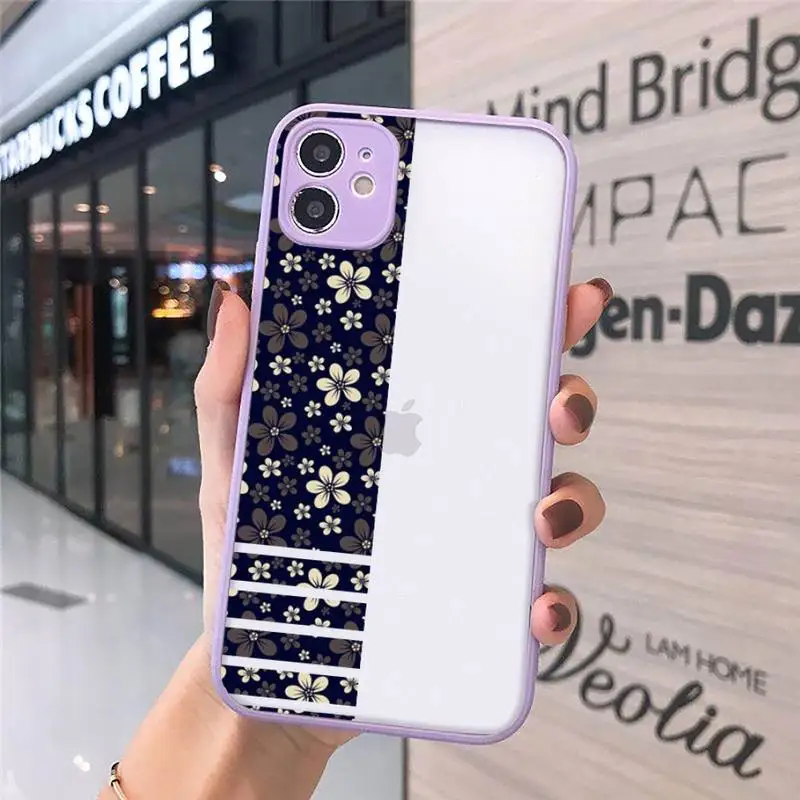 

Nice Flower Creative simplicity Phone Case Matte Transparent for iPhone 11 12 7 8 s mini pro X XS XR MAX Plus funda