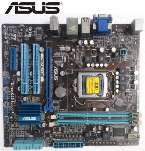 ASUS оригинальная б/у материнская плата LGA 1156 DDR3 с поддержкой I3 I5 I7 H55 для