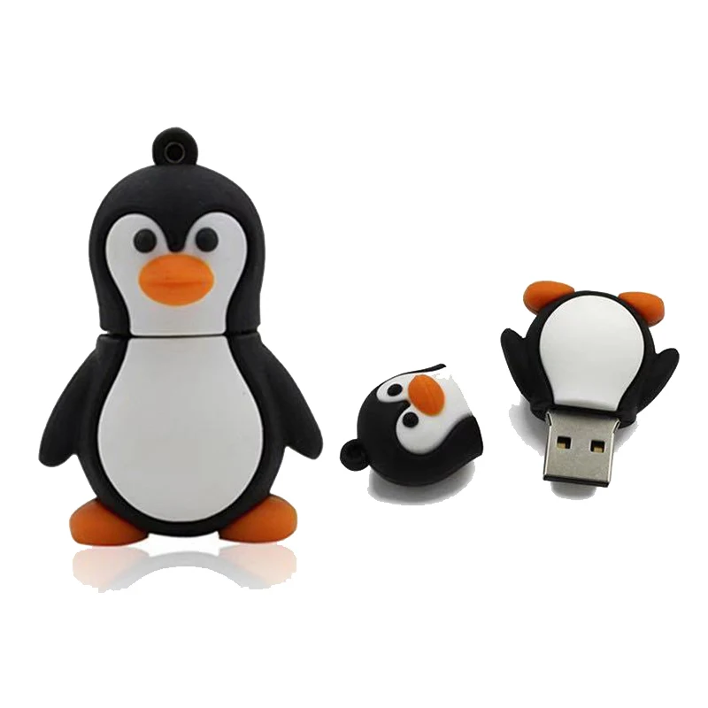 Милые животные флешки 128 ГБ USB флеш накопитель 1Гб ТБ 512 256 флэш Забавный Пингвин
